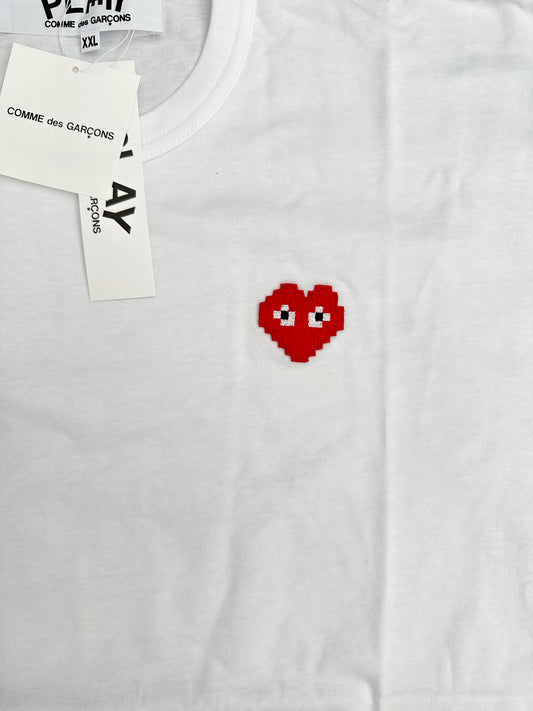 Comme des Garçons PLAY Double Heart T-Shirt – White