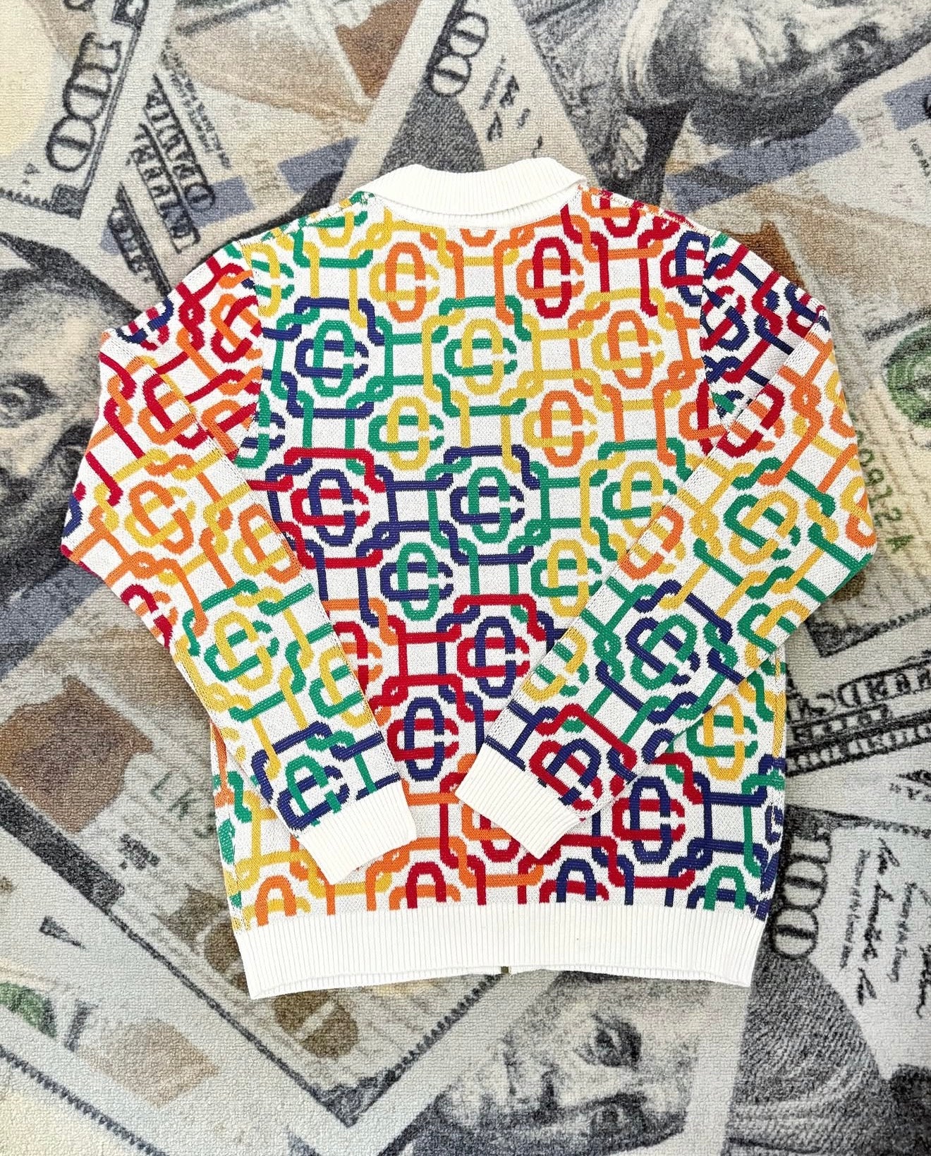 Casablanca Monogram Knit Zip Jumper