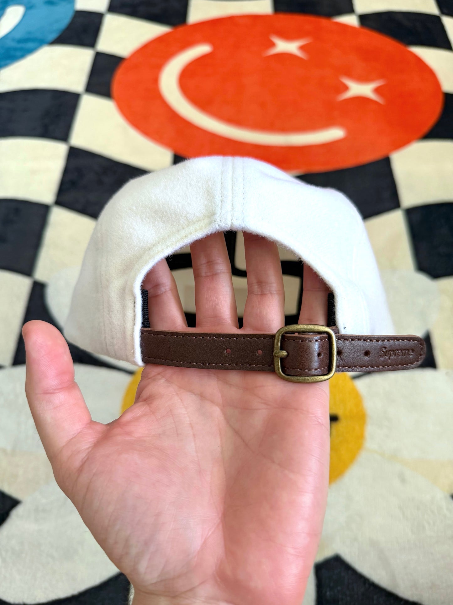 Supreme wool camp cap – white