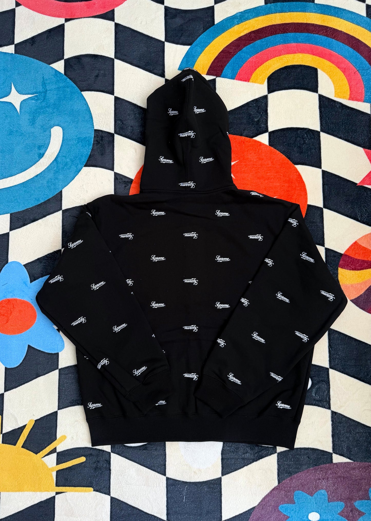 Supreme Repeat Script Zip-Up Hooded Sweatshirt