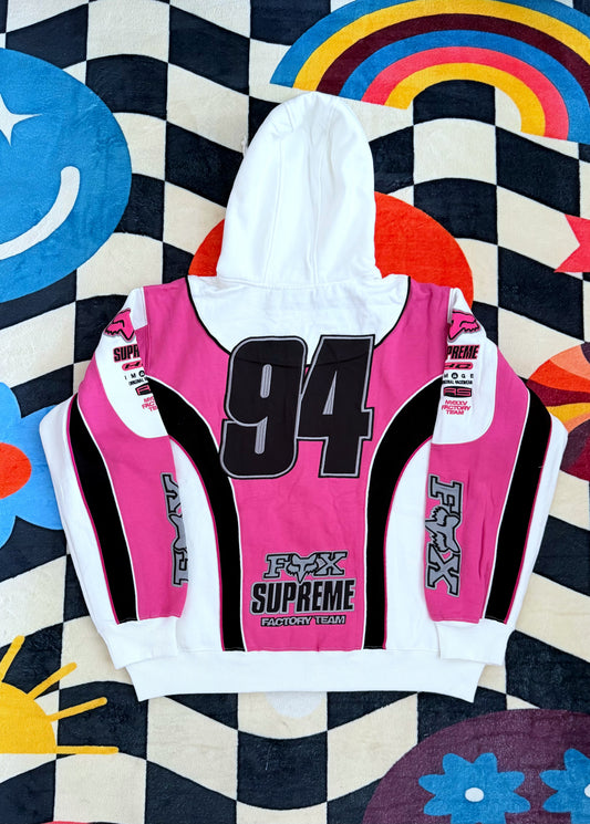 SUPREME x FOX RACING ZIP UP HOODED SWEATSHIRT