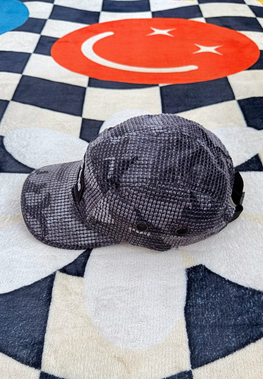 SUPREME CAMO GRID VELVET CAMP CAP BLACK CAMO