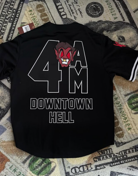 Supreme x Mitchell & Ness Downtown Hell Baseball Jersey