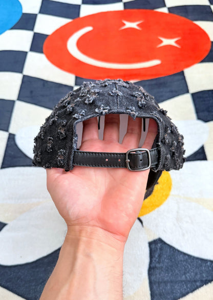 Supreme Hole Punch Rhinestone Denim 6-Panel – Black
