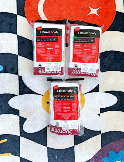 Supreme Hanes boxer briefs white (4 pack)