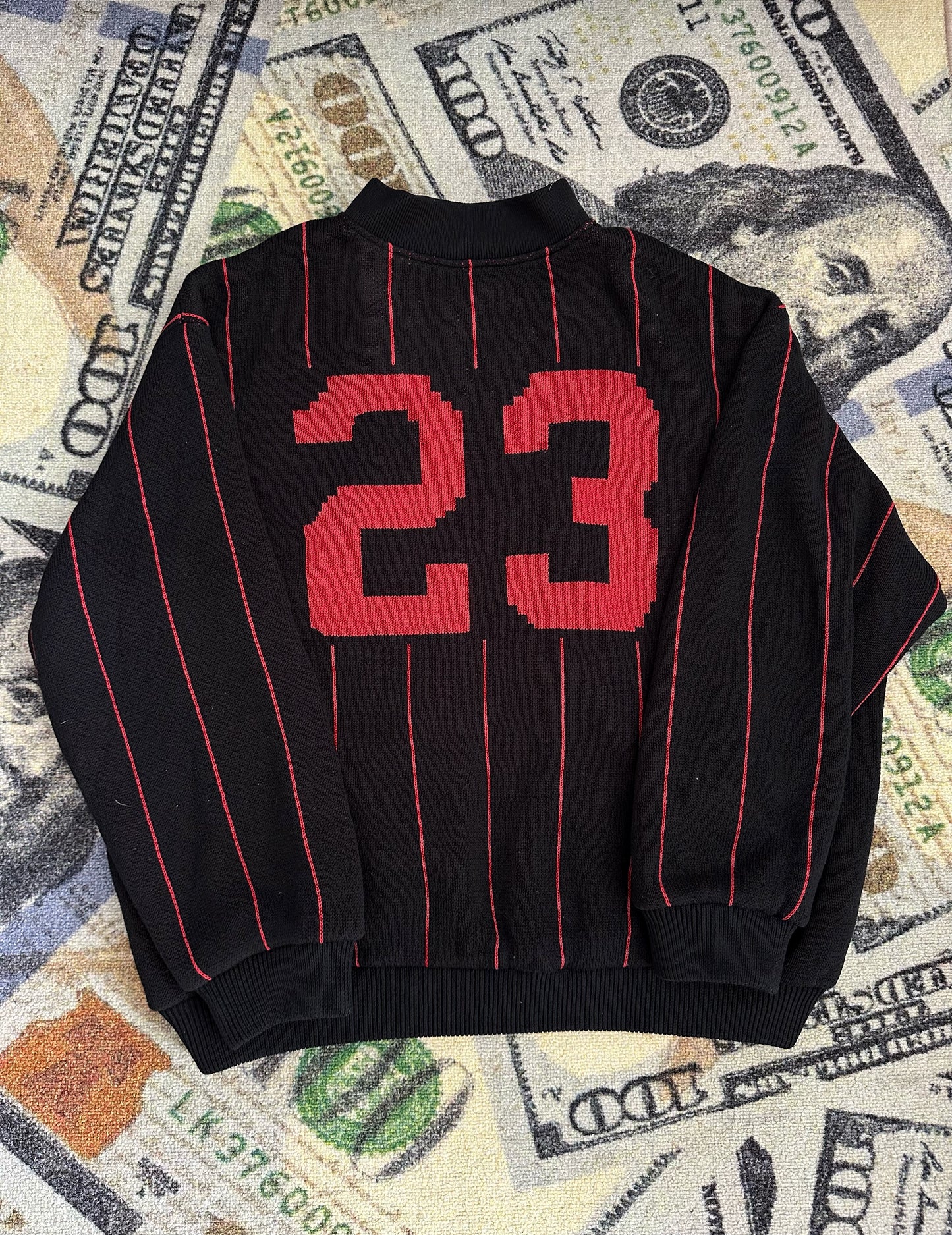 Supreme Pinstripe Varsity Zip-Up Sweater