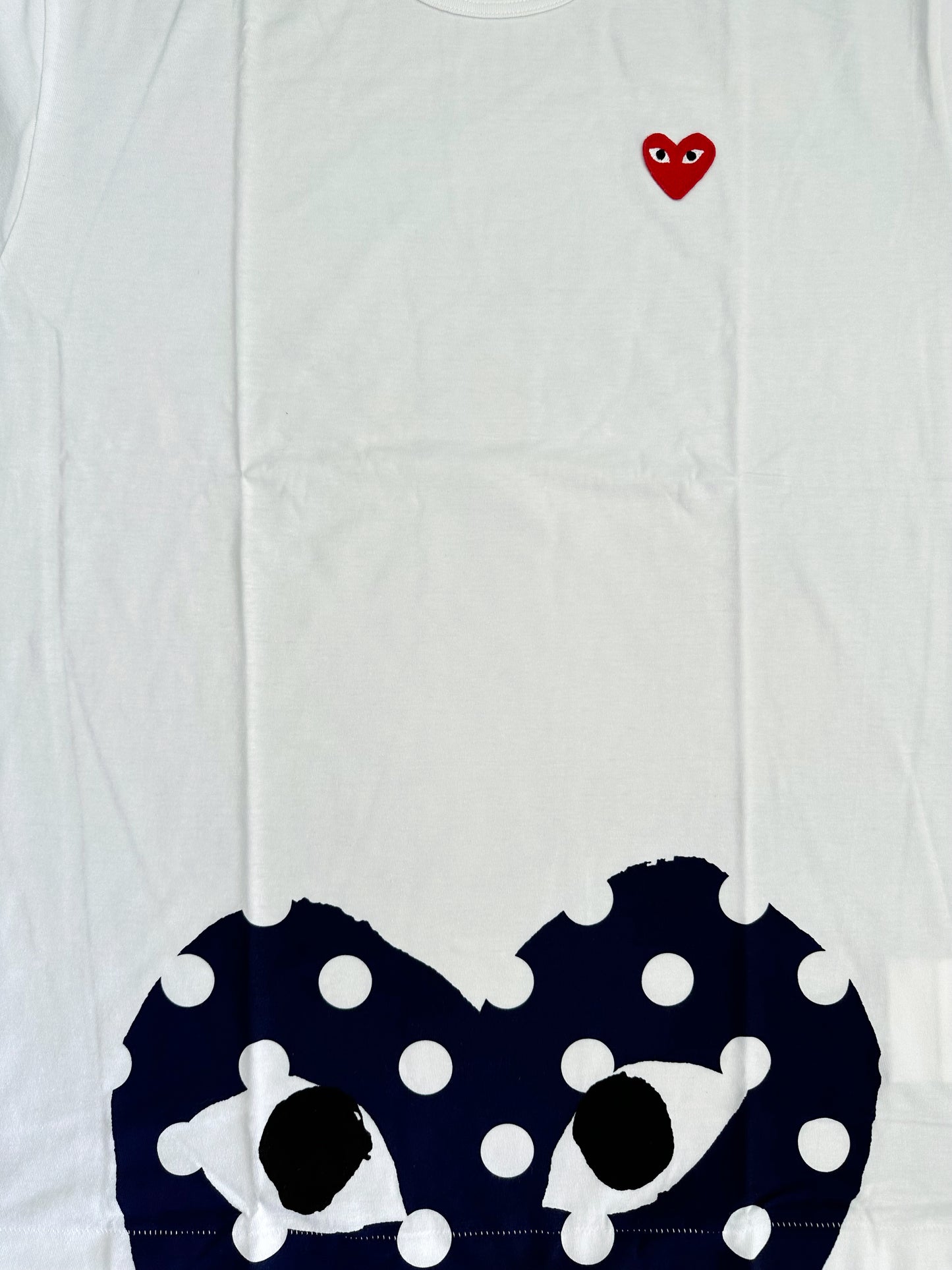 Comme des Garçons PLAY Half Polka Dot Graphic Tee – White