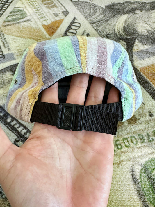 Supreme Striped Linen Suede Camp Cap