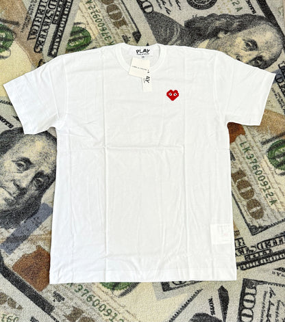Comme des Garçons PLAY Double Heart T-Shirt – White