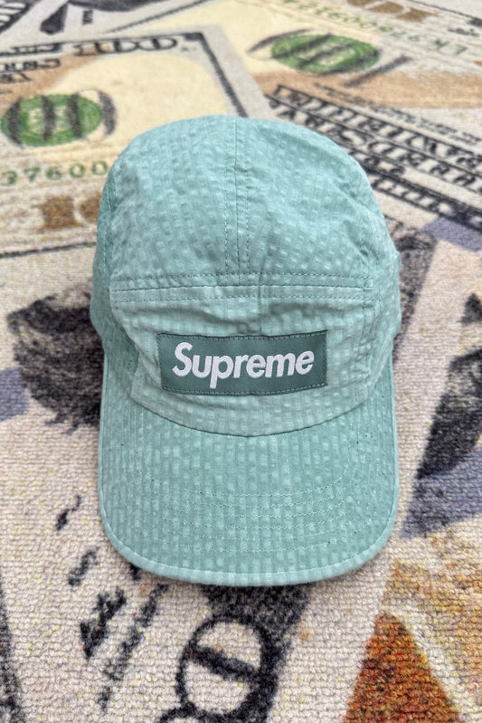 Supreme Washed Seersucker Camp Cap