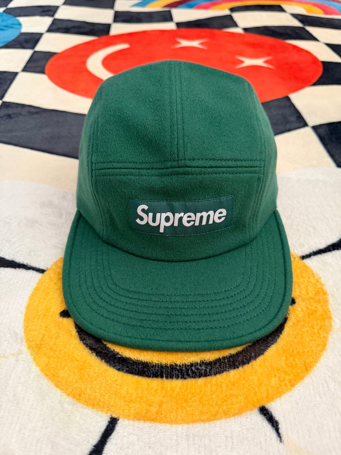 Supreme wool camp cap – green