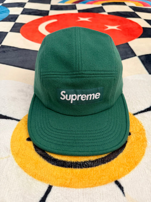 Supreme wool camp cap – green