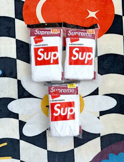 Supreme Hanes boxer briefs white (4 pack)