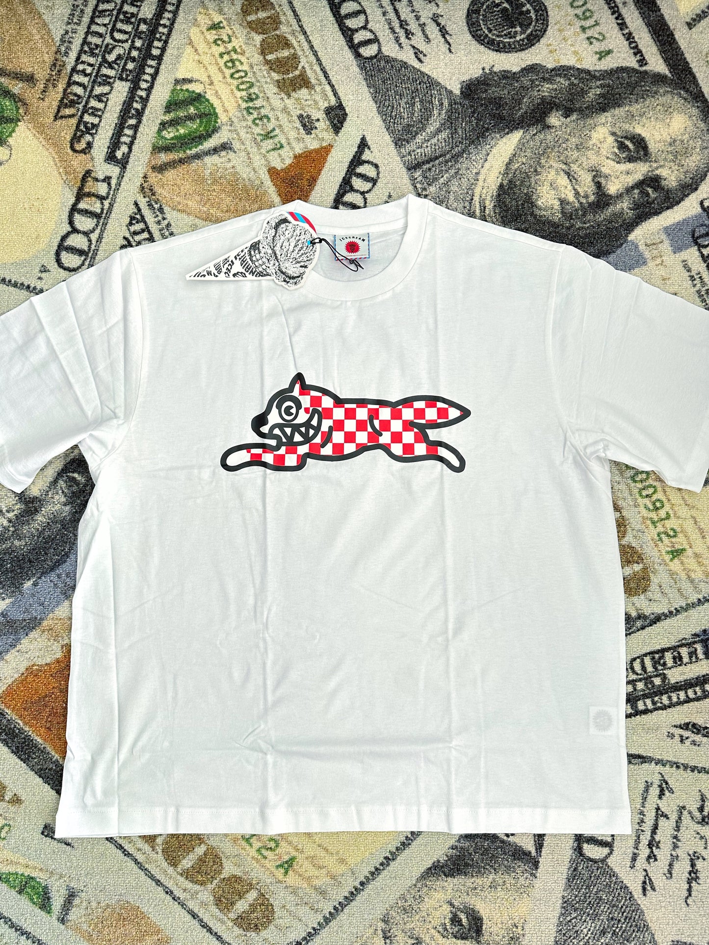 Icecream Chequered Running Dog T-Shirt