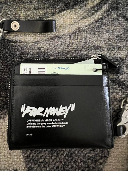 Off-White Black Quote Chain Wallet