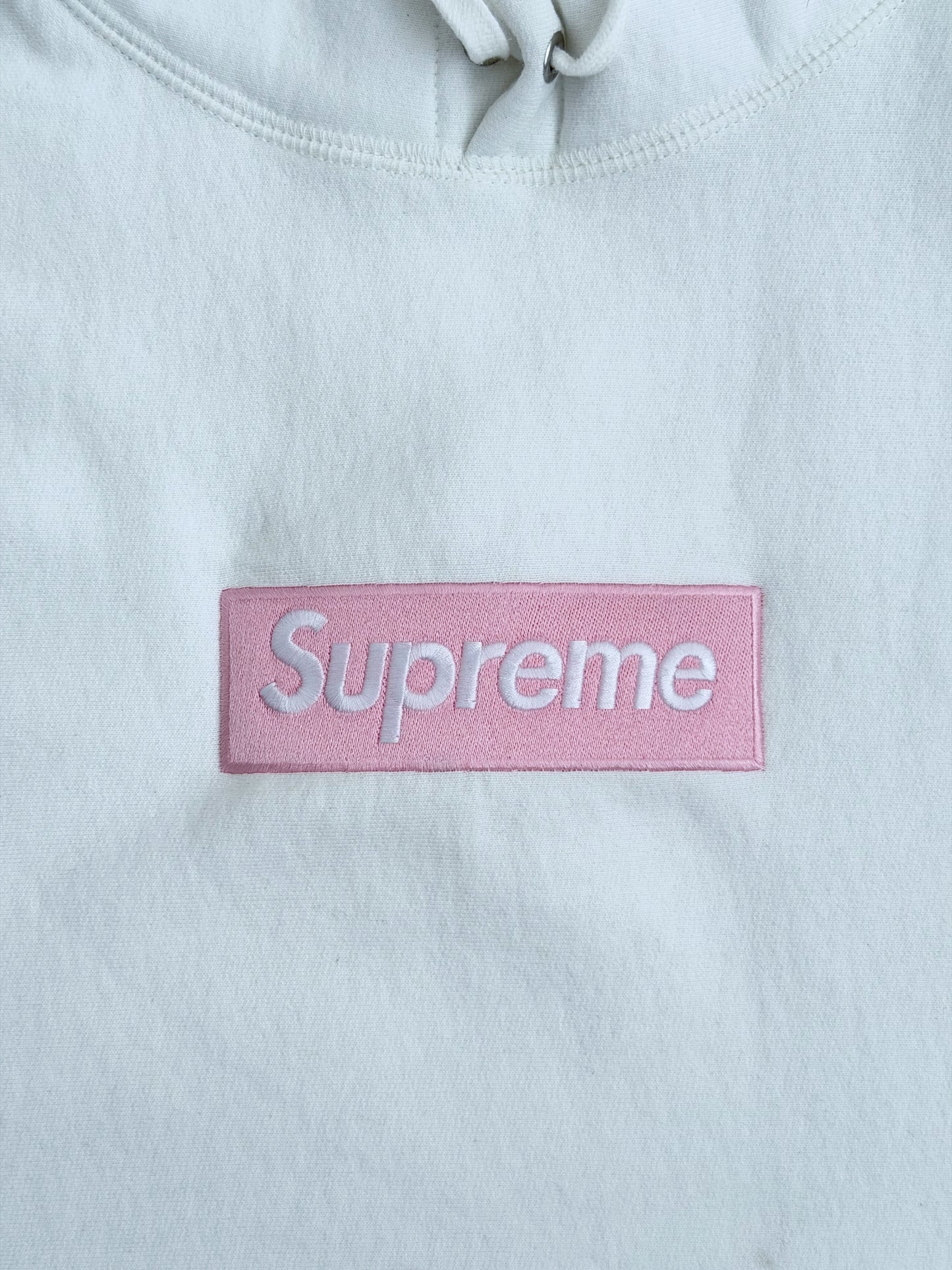 Hoodie Supreme box logo white