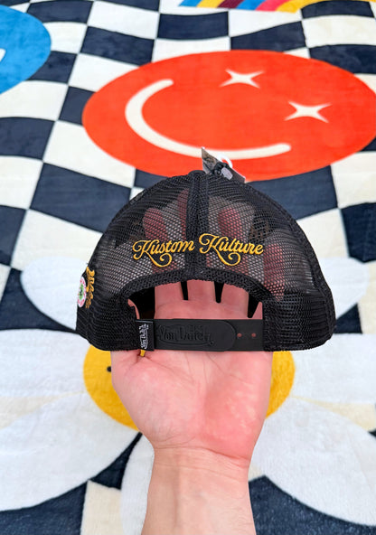 Von Dutch Flight Check Trucker Hat – Black