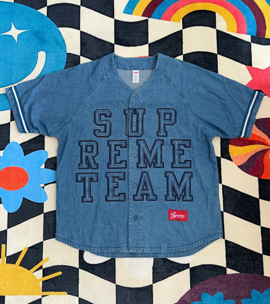 Supreme Denim Baseball Jersey