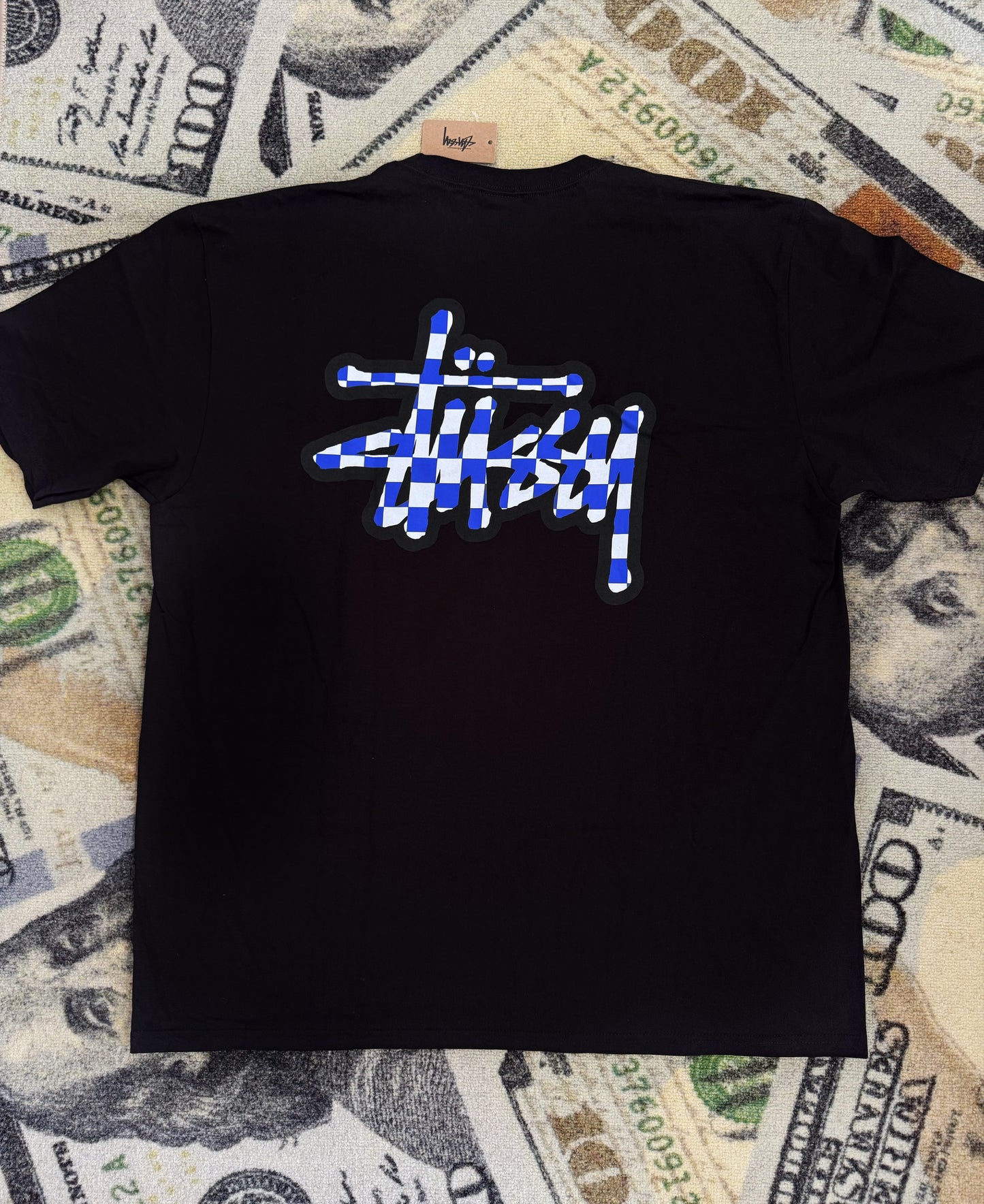 Stussy Checker Stock Tee – Black