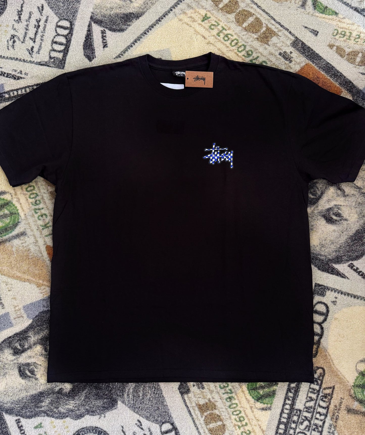 Stussy Checker Stock Tee – Black
