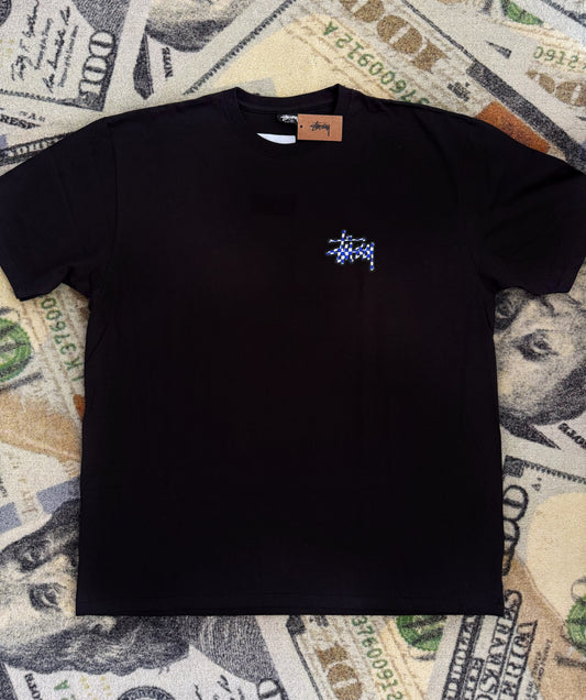 Stussy Checker Stock Tee – Black