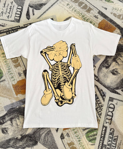 KAWS Skeleton New Fiction Bone T-Shirt – White