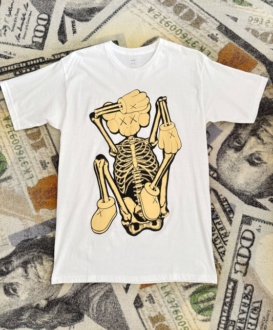 KAWS Skeleton New Fiction Bone T-Shirt – White