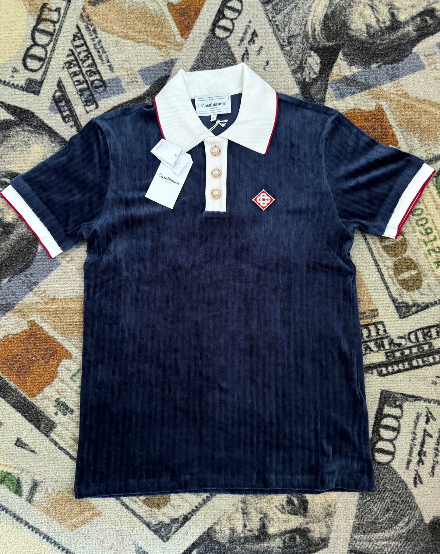 Casablanca Rib Velour Polo Shirt