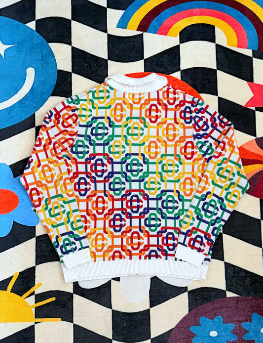 Casablanca Monogram Knit Zip Jumper