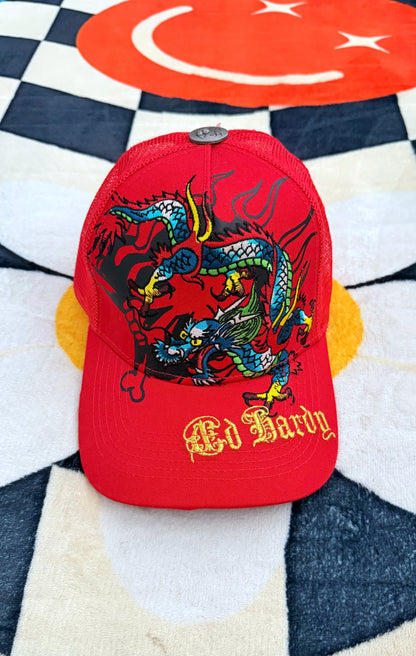 Ed Hardy Embroidered Dragon Trucker Hat