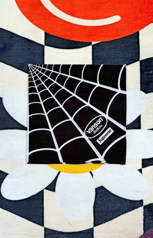 Supreme x Vanson Leathers Spider-Man Bandana Black