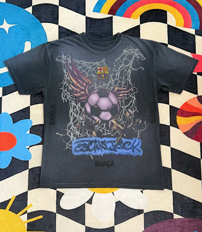 Cactus Jack by Travis Scott x FC Barcelona Washed Spray Logo Tee Black SS25