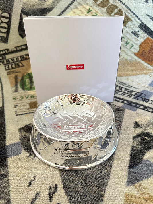 Supreme Diamond Plate Dog Bowl