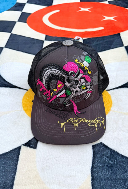 Ed Hardy Rhinestone Dagger Snake Hat
