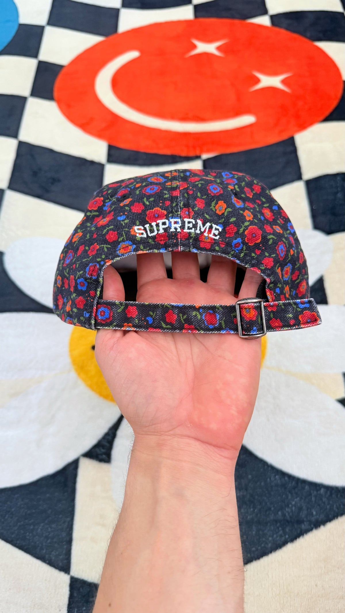 Supreme Washed Canvas S Logo 6-Panel Hat – Floral Multicolor