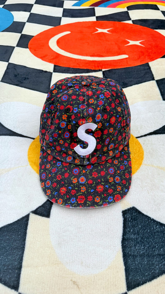 Supreme Washed Canvas S Logo 6-Panel Hat – Floral Multicolor