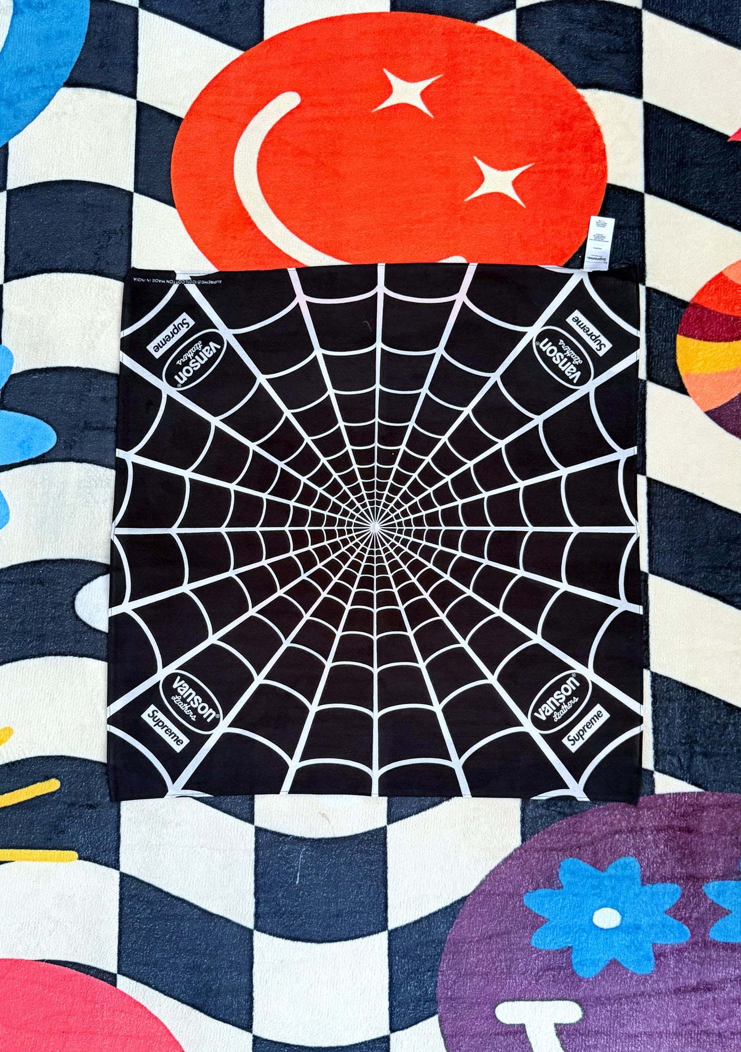 Supreme x Vanson Leathers Spider-Man Bandana Black