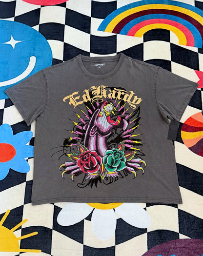 ED HARDY RHINESTONE PANTHER TEE