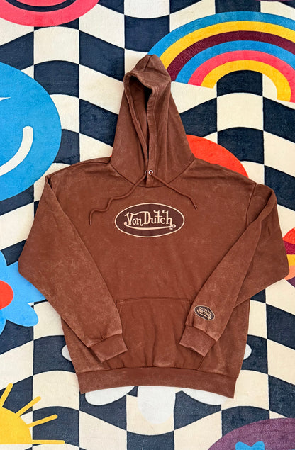 Von Dutch Logo Hoodie Brown