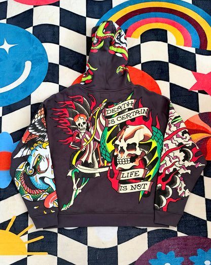 Ed Hardy Multi Skulls Boxy Hoodie