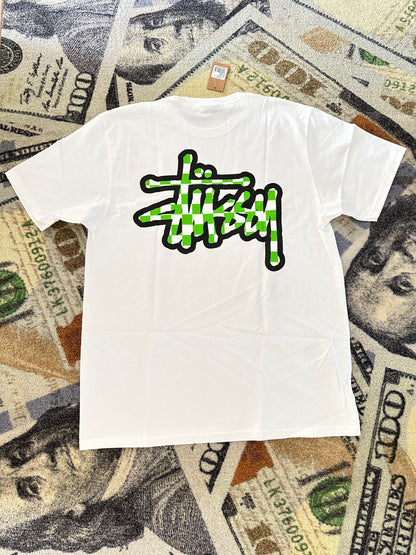 Stussy Checker Stock Tee – White
