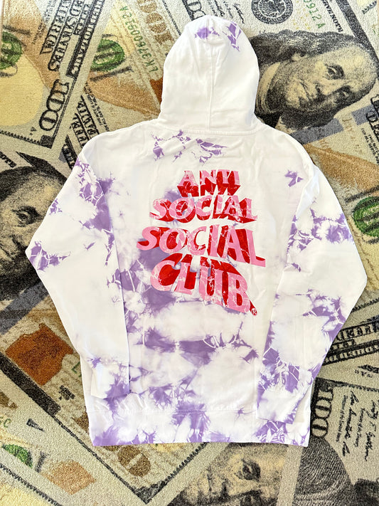 Anti Social Social Club Phaneritic Purple Tie Dye Hoodie