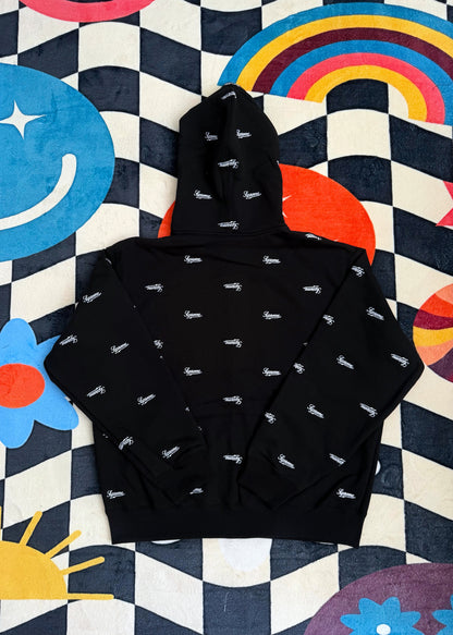 Supreme Repeat Script Zip-Up Hooded Sweatshirt