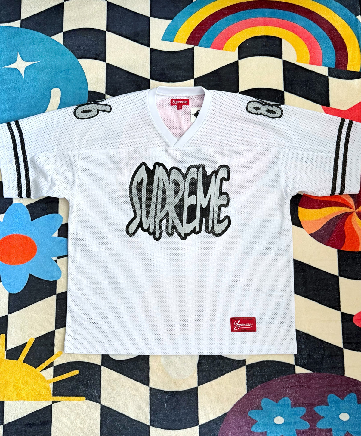 Supreme Reflective Football Jersey – White