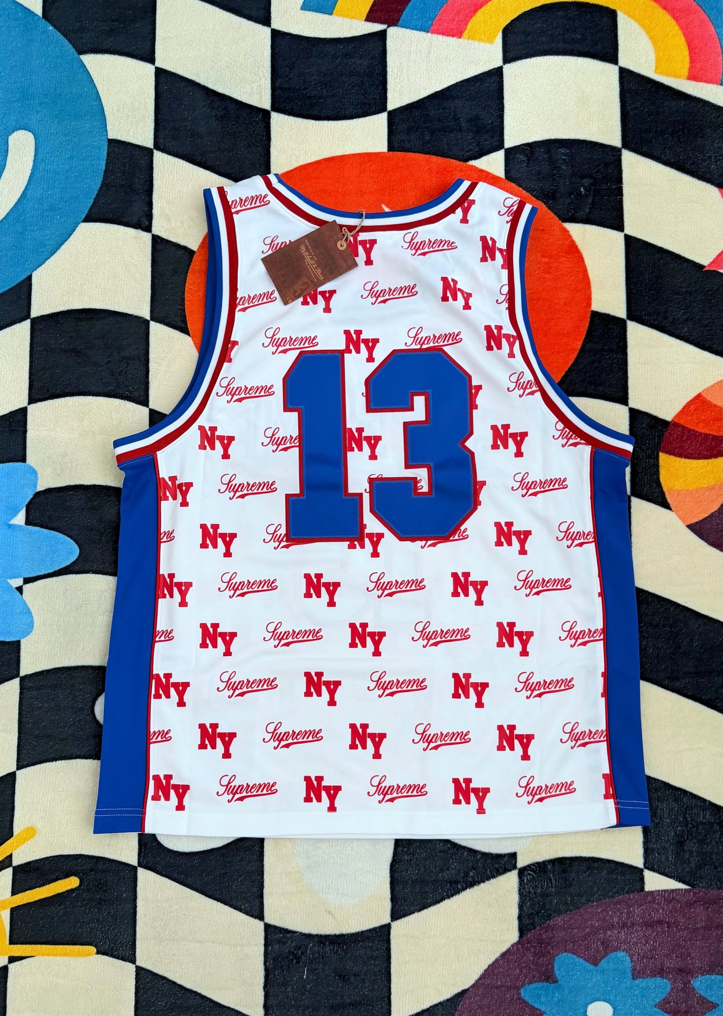SUPREME x MITCHELL & NESS MONOGRAM BASKETBALL JERSEY