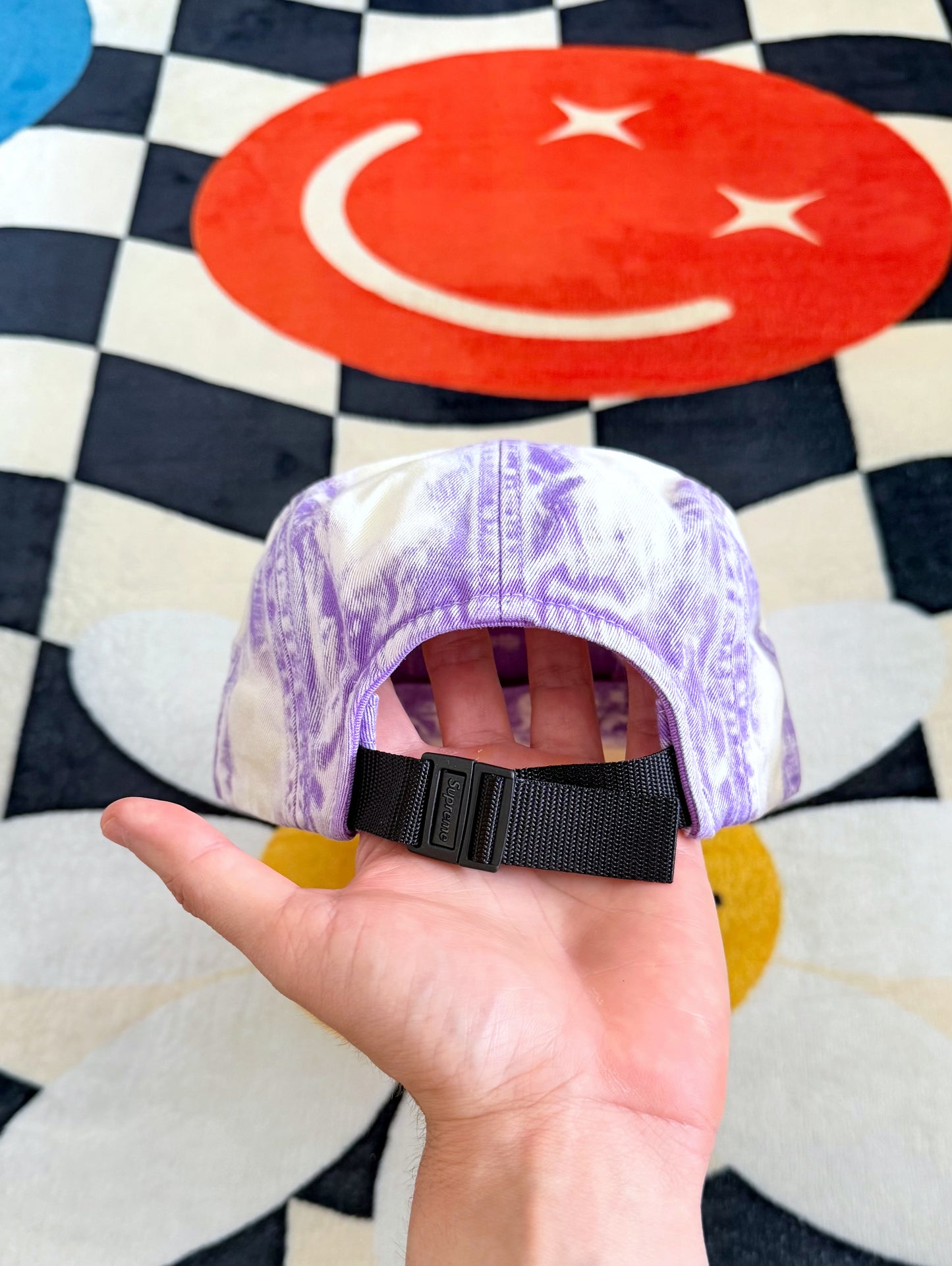 Supreme Bleached Chino Camp Cap – Purple