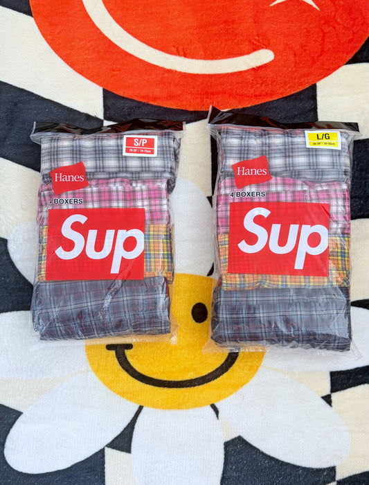 Supreme x Hanes Plaid Boxers (4 Pack) – Multicolor