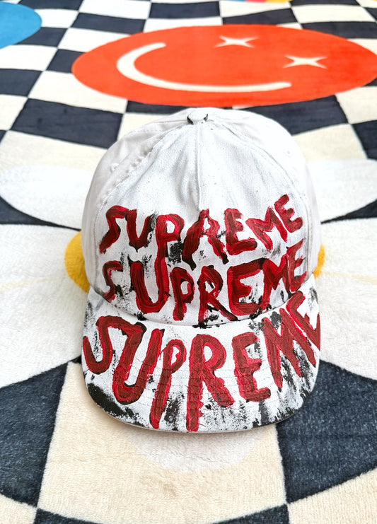 Supreme Painted 5-Panel Hat – White