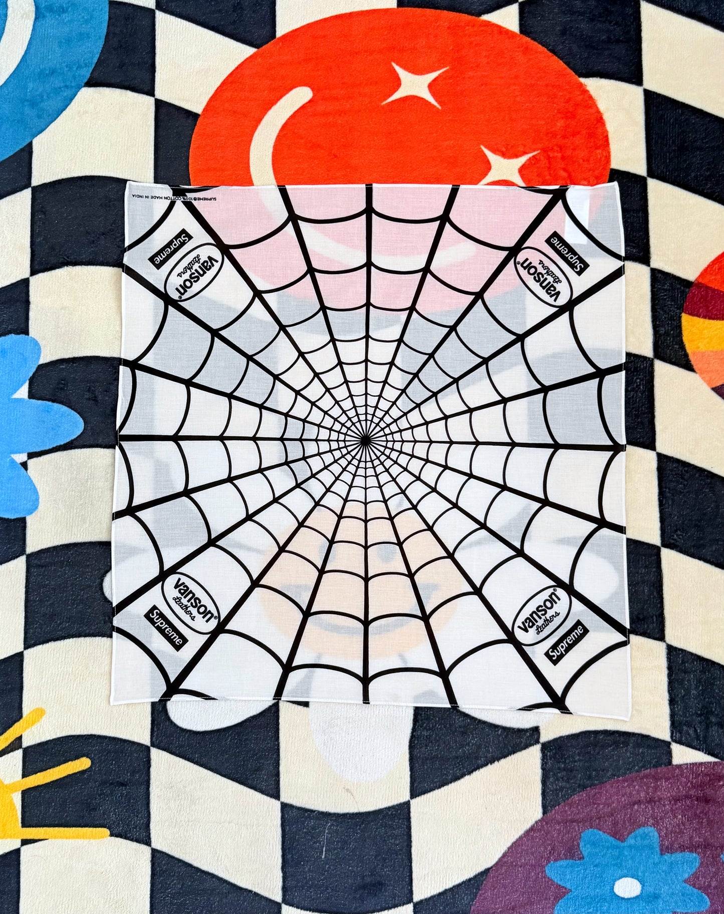 Supreme x Vanson Leathers Spider-Man Bandana White