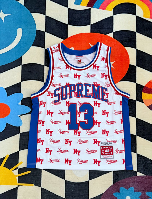 SUPREME x MITCHELL & NESS MONOGRAM BASKETBALL JERSEY